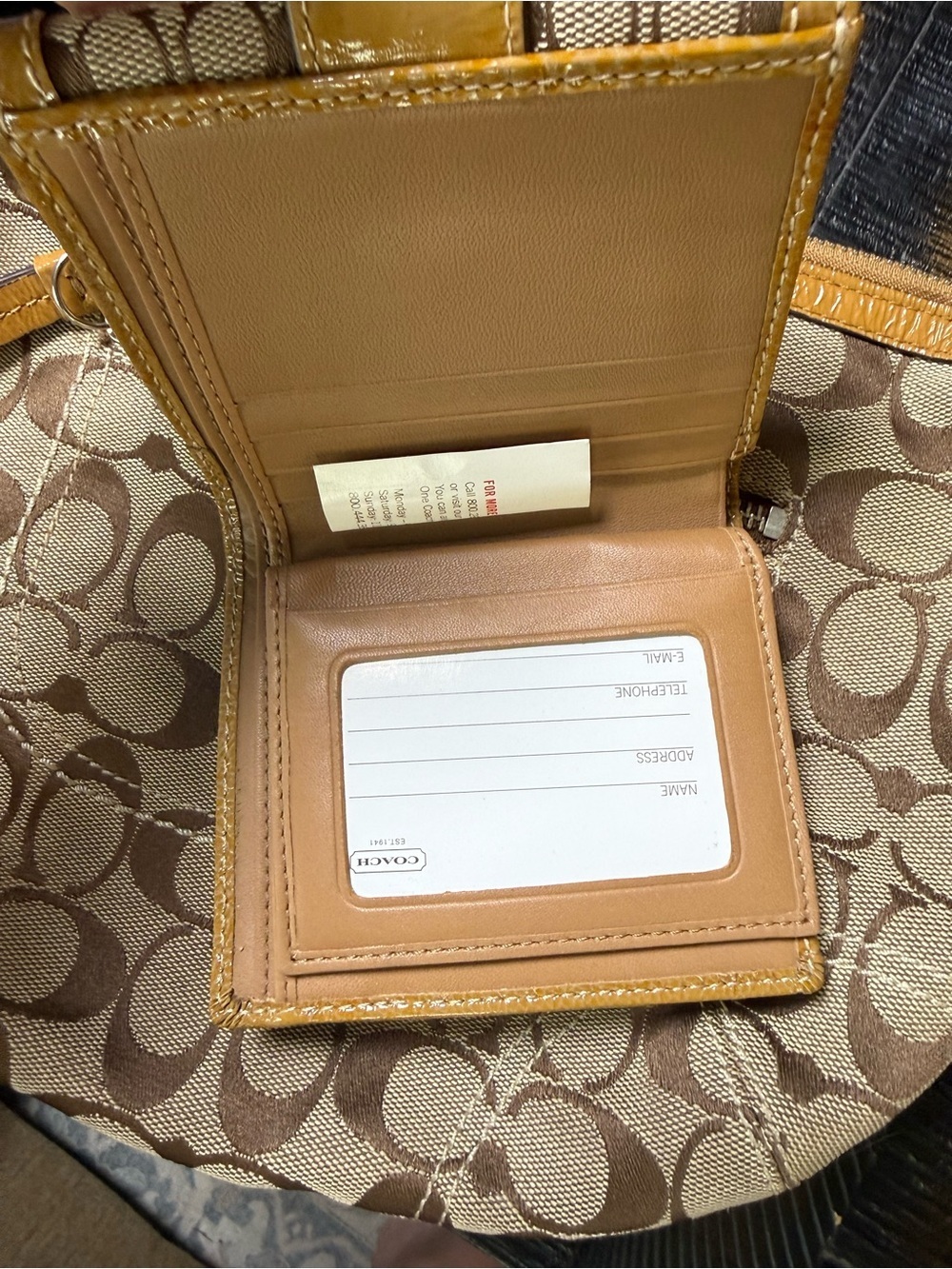 Y2K Coach Signature C Hobo Bag & Matching Wallet Set Khaki Tan Brown - Picture 11 of 13
